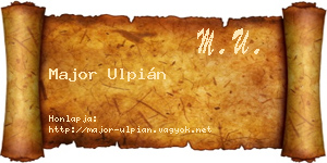 Major Ulpián névjegykártya
